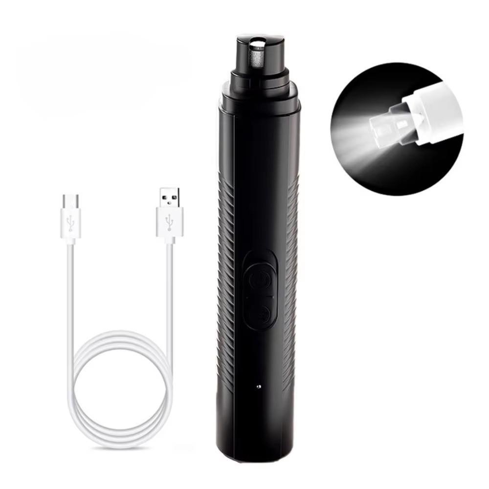 USB Rechargeable Electric Dog Nail Grinder LED Polisher Wheel Pet Nail Trimmer Quiet Operation 2-Speed Paws Grooming Tool