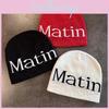 Matin Streetwear Letter Knitted Beanie Warmth Ear Protection Cold Cap Seasons