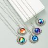 Moon Galaxy Starry Sky Gemstone Necklace, Fashionable Hip Hop Sweater Chain Jewelry For Men And Women