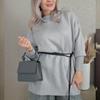 Women's Autumn and Winter Sweater Party Trend Fashion Sweater Loose Top Half Turtleneck Oversized Comfortable Sweatshirt