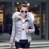 Women Winter Warm Coat Fake Fur Collar Parka Down Solid Color Full Sleeve Long Thickening Warm Coat