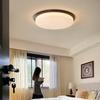 Ultra-Thin Mid-Century Walnut Ceiling Light for Bedroom & Living Room - Full Spectrum Eye Protection