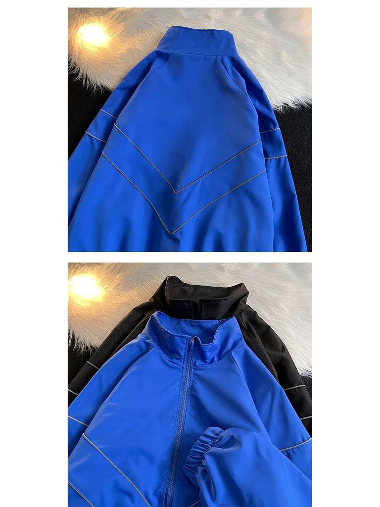 2023 Унисекс Светоотражающая однотонная ветровка куртка - функциональная и модная