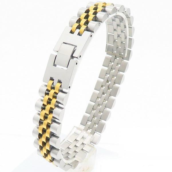 15 мм шириной 7/8/9 дюймов длиной браслет в стиле цепочки для часов для мужчин золотой цвет нержавеющая сталь мужской браслет ювелирные изделия для мальчиков аксессуары