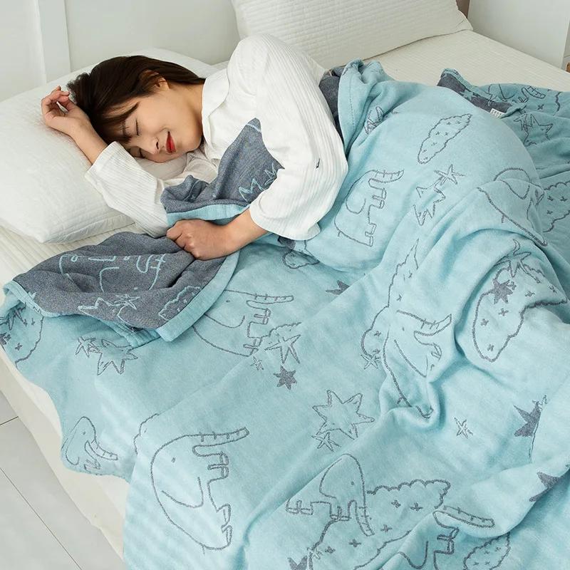 Новое двойное хлопковое одеяло для кроватей, марлевая простыня для дивана, одно крутое одеяло, мягкое дышащее удобное покрывало на кровать