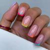 Short Square Press On Nails Fake Nails Glossy Acrylic Artificial Nails Stick On Nails for Womens 24Pcs Glue On Nails