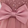Baby Sequin Bow Dresses for Girl Christmas Fly Sleeves Wedding Party Princess Dress Kids Inafnt 1st Birthday Formal Gala Costume