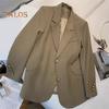 Женская куртка, костюм, повседневный офисный пиджак, женское пальто с воротником с лацканами, деловая куртка для работы, вечеринки, отдыха на природе