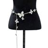 Elegant Flower Butterfly Pearl Waist Chain Multilayer/Single Layer Body Chain Decorative Belly Decor for Fashion Women