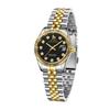 BUREI Women's Watch Japan Quartz Analog Waterproof Black Diamond Dial Stainless Steel Business Stylish Simple Cute Gift