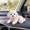 Cute Puppy Ornament for Office Realistic Dog Dashboard Ornament Sleeping Figure Car Accessory Lovers Vivid Miniature Statue Interior Desk Decoration