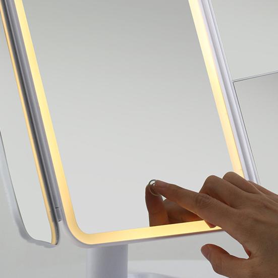 Yousheng 1 комплект косметического зеркала со светодиодной подсветкой косметического зеркала с сенсорным управлением, перезаряжаемого тройного зеркала для макияжа, набора для дома