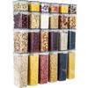 24Pcs Set Kitchen Sealed Jar Grain Storage Box Refrigerated Odor-Free Transparent PP Fresh-Keeping Box (BPA Free, FDA Certified)