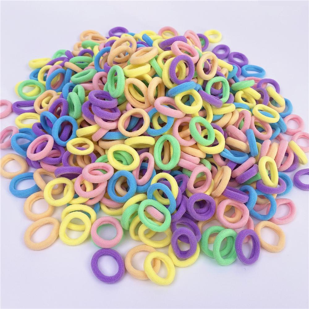 50/100Pcs Hair Bands for Children Colorful Nylon Scrunchie Hair Ties Rubber Band Kids Elastic Hair Leagues Girl Accessories