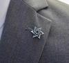 WOWTAC Two Hexagram Pin Badges for Men, Pin Badge Brooch, Simple Badge, Lapel Pin, Tuck Pin, Pin Badge, Butterfly Clutch