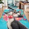 Black Cat In Sunflower Town Office Rug Chair Mat, Game Carpet, Suitable for Front Door, Bedroom, Living Room, Desk, Holiday Gift