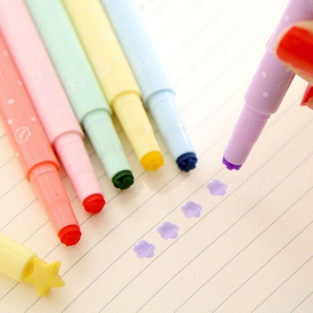 Candy Color Highlighters Pen Journal Diary Decoration Highlighter Cute Stamp