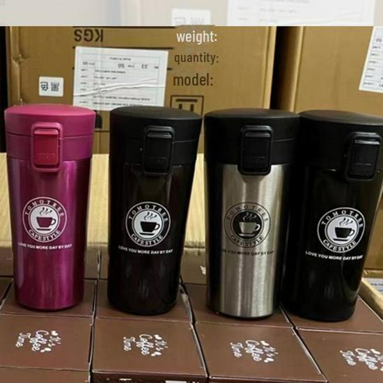 Стильная термокружка из нержавеющей стали 304 с откидной крышкой — большая емкость для установки в автомобиле