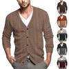Мужская повседневная однобортная модная куртка-кардиган с длинными рукавами на пуговицах