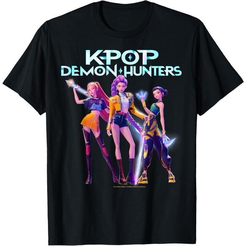 Kpop Охотники на демонов Охотник за душами Герои Поза Групповое фото Мужская футболка