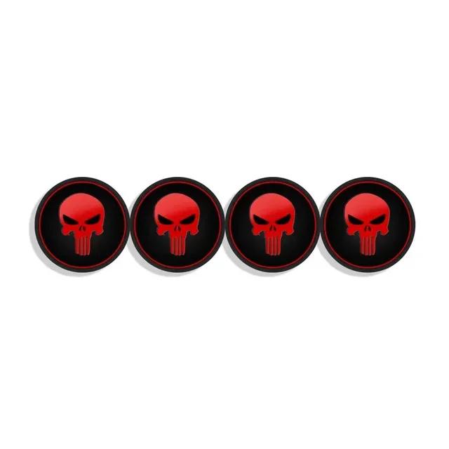 Car Decor 56mm 4pcs Skull Logo Car Wheel Center Hub Cap Aluminium Sticker For Universal Cars Styling Accessories FF4