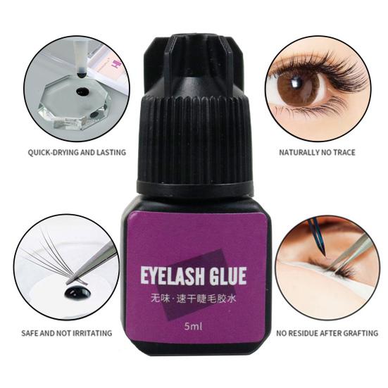 5ML Eyelash Extension Glue Waterproof Long-Lasting Quick-Drying Adhesive False Lashes Glue Grafting Lashes No Irritant Makeup