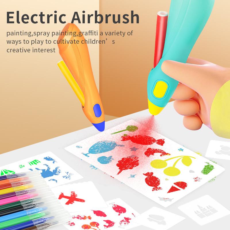 Children'S Electric Inkjet Pen Usb Charging Graffiti Painting Pen Set Diy Creative Painting Toy