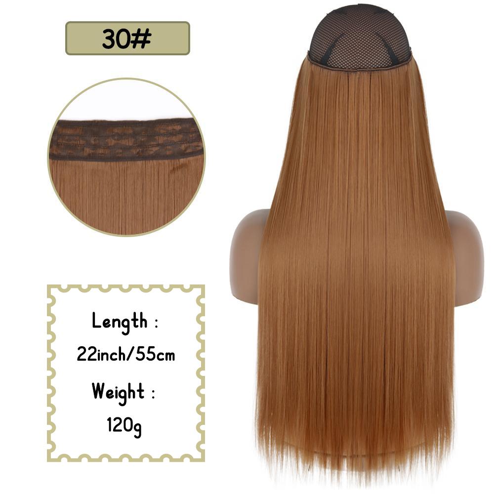 Синтетические длинные прямые невидимые накладные пряди для волос с секретной прозрачной леской для волос для женщин без зажима для волос