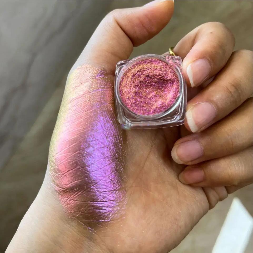 Многоцветные хамелеоновые тени для век, пудра, блестки для ногтей, Aurora Neon Rainbow Pigment, хромированная пудра, переливающиеся тени для век, декор для ногтей
