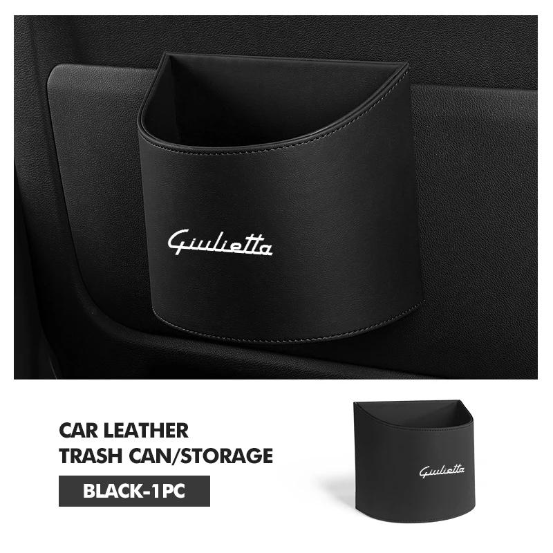 Car Stickers For Alfa Romeo Leather Car Logo Water Cup Organizer Holder NO Hanging Waterproof Trash Bin For Alfa Romeo Giulietta 94