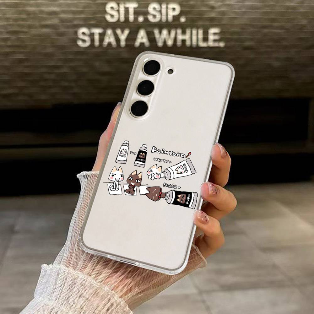 INS Милый Чехол-Кот T-Toro Inoue-S для Samsung Galaxy S25 S24 S23 S22 S21 FE Ultra Plus A32 A53 A13 A31 Мягкий Чехол