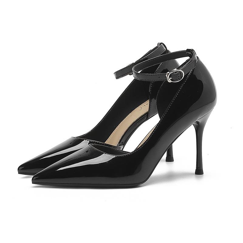 Женские летние туфли-лодочки на тонком каблуке с острым носком, новые, с открытой боковой частью, на высоком каблуке, одинарные, нишевый дизайн