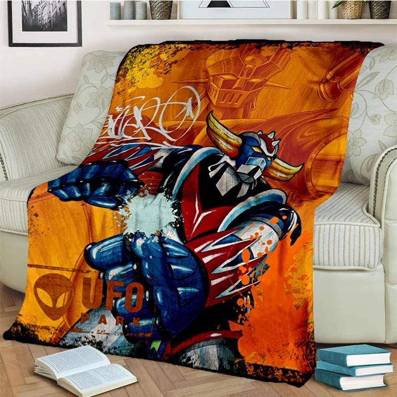 Одеяло с рисунком НЛО, робот-грендайзер, аниме, мягкое одеяло для дома, спальни, кровати, дивана, пикника, путешествия, офиса, одеяло, детское одеяло