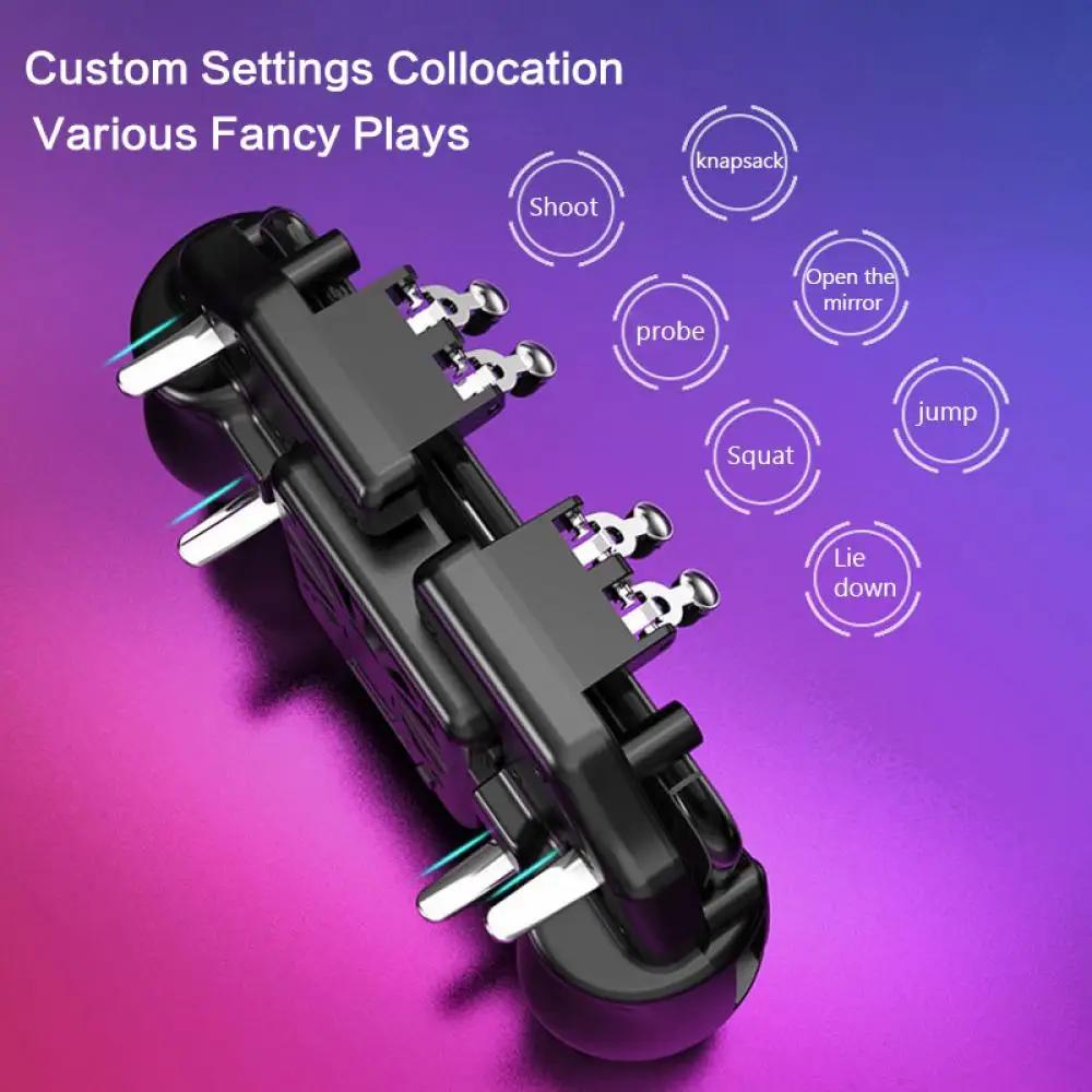 Six Finger M11 PUBG Game Controller Gamepad Trigger Shooting Gaming Button Cooling Fan Gamepad Joystick For IOS Android Phone