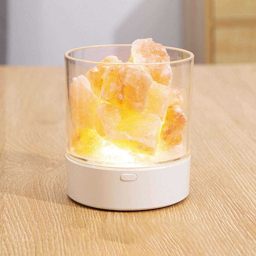 Гималайский соляной камень, ночник, 7 цветов, светодиодная лампа из горного хрусталя, портативный USB, натуральный воздух