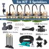 5-30m 1/4" 4/6mm Garden Misting Cooling System 360° Free-bend Misting Nozzle Adjustable Atomizer Sprayer Outdoor Watering Kits