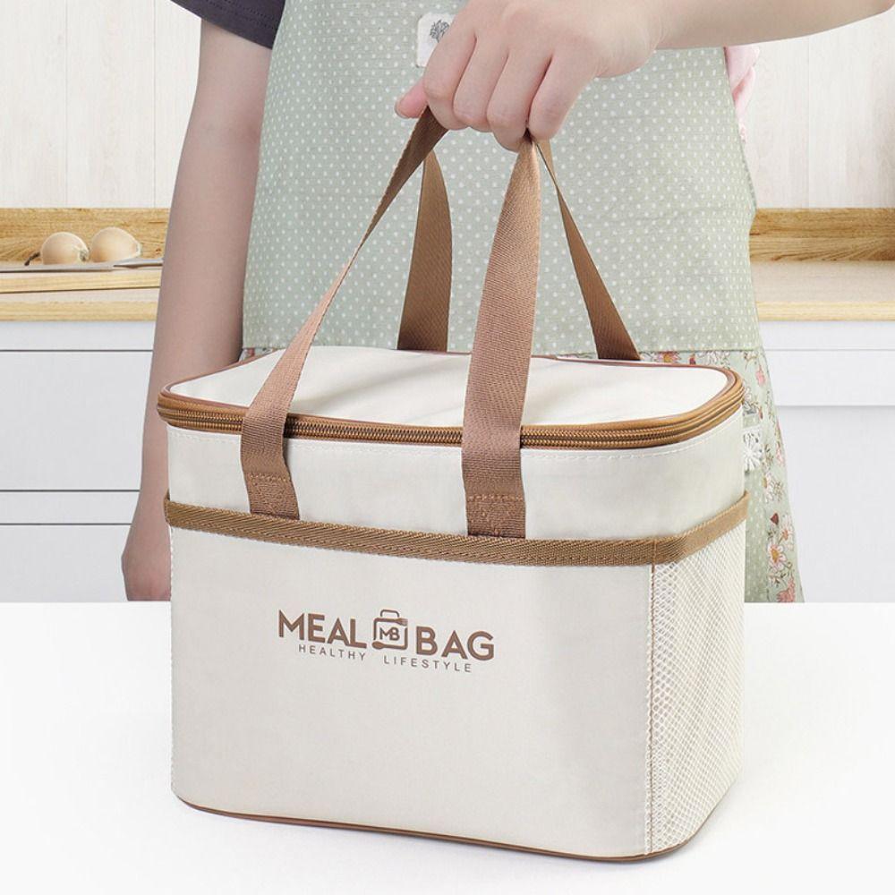 Новый ланч-бокс из алюминиевой фольги, сумка для хранения, утолщенная термосумка для еды с изоляцией, водонепроницаемая сумка для ланча из Оксфорда, женская