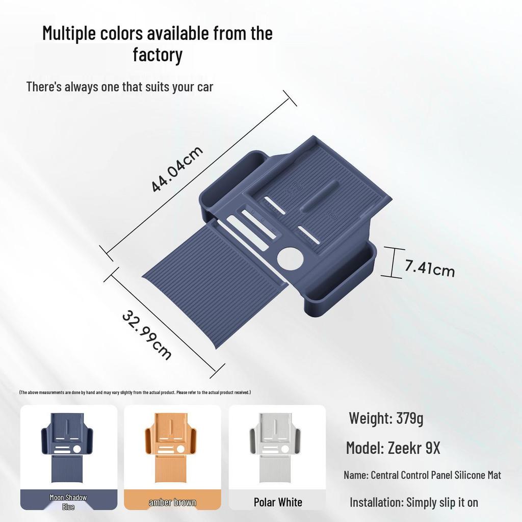 Zeekr 9X Center Console Storage Box: Silicone Upgrade with Full Wrap and Partitioning Interior Organizer.