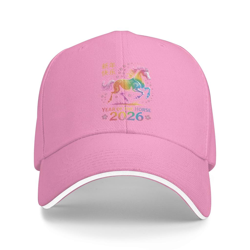 Unisex Happy New Year 2026 Year of The Horse 2026 Outdoor Hat Autumn  Adjustable Cap New Baseball Cap Hip Hop Golf Hats
