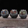 Миниатюрная фигурка совы-хранителя, смоляная сова, украшение на стол, мудрый наблюдатель, пухлый