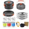 2-3 Person Camping Cookware Set: Folding Nesting Pots & Teapot Combo for Outdoor Adventures