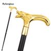 Golden Wolf Head Biting Walking Cane Fashion Decorative Walking Stick Gentleman Elegant Cosplay Cane Knob Crosier 92cm