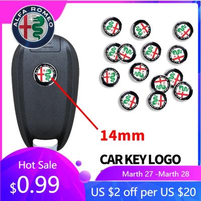 Для Alfa Romeo 14 мм Значок-эмблема на ключ автомобиля Замена Наклейки на ключ автомобиля для Alfa Romeo 147 156 166 159 Giulietta Giulia Mito Stelv