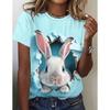 Женская футболка с забавным принтом животных 3D Футболка с персонажами Милые животные Harajuku Повседневный топ с короткими рукавами Женская одежда большого размера