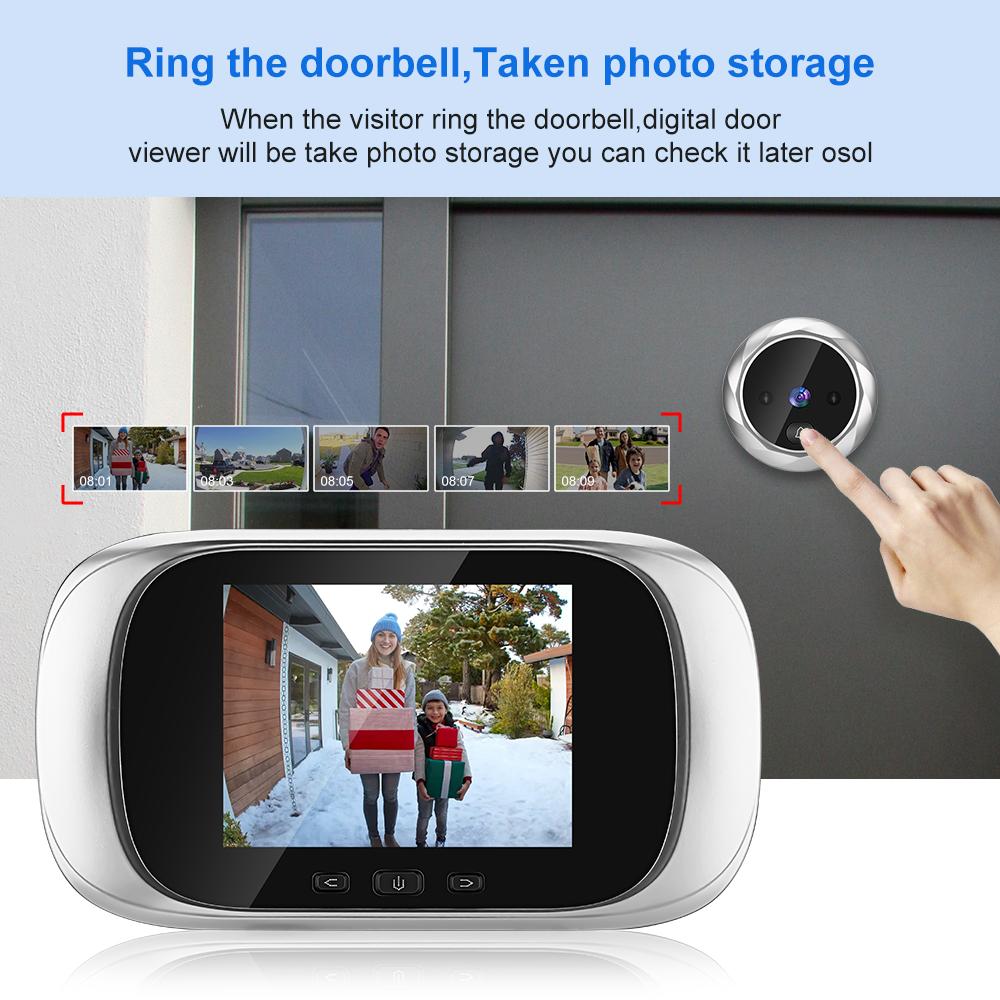 2.8 Inch LCD Digital Peephole Doorbell 90 Degree Door Eye Door Viewer Camera Night Vision Photo Door Ring Monitor