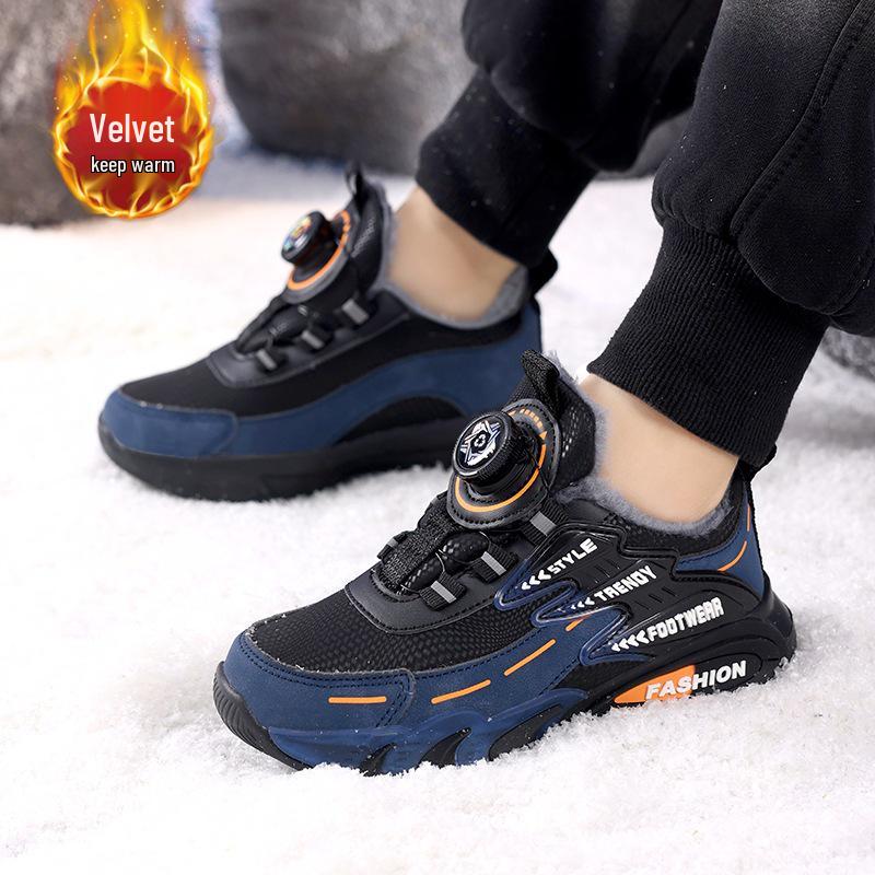 Теплые водонепроницаемые хлопковые ботинки для мальчиков 2026 года с мягкой подошвой - Легкие, повседневные и удобные для школьников