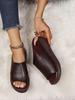 Women's Summer Outdoor Peep-Toe Wedge Slippers - Thick-Soled European and American Fashion