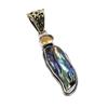 Natural Biwa Pearl, Citrine 925 Solid Sterling Silver Jewelry Pendant 2'' C8b88