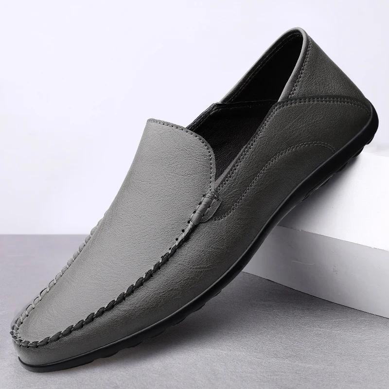 Fashion Men Shoes Genuine Leather Mens Loafers Spring Autumn Business Slip-On Wedding Formal Dress Male Shoes Men Driving Moccasins