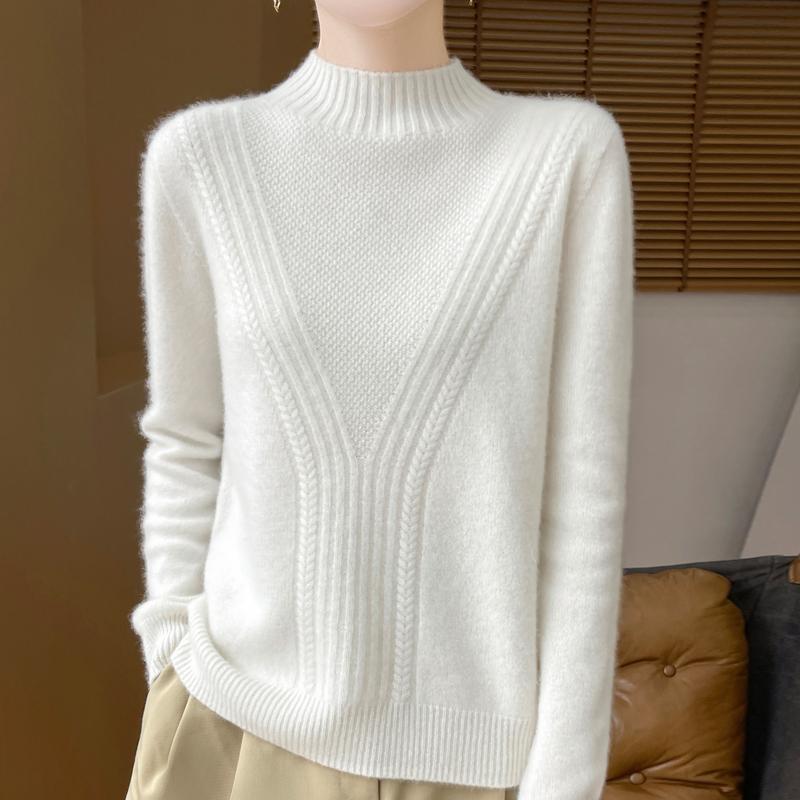 Женский кашемировый свитер Qinghe cashmere 30% кашемир 70% шерсть Женский осенне-зимний кашемировый свитер мягкий и теплый